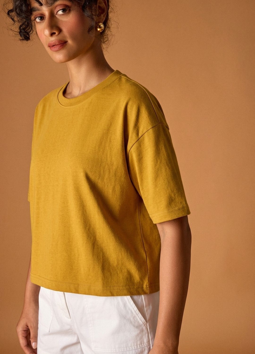 Mustard Cropped Tee