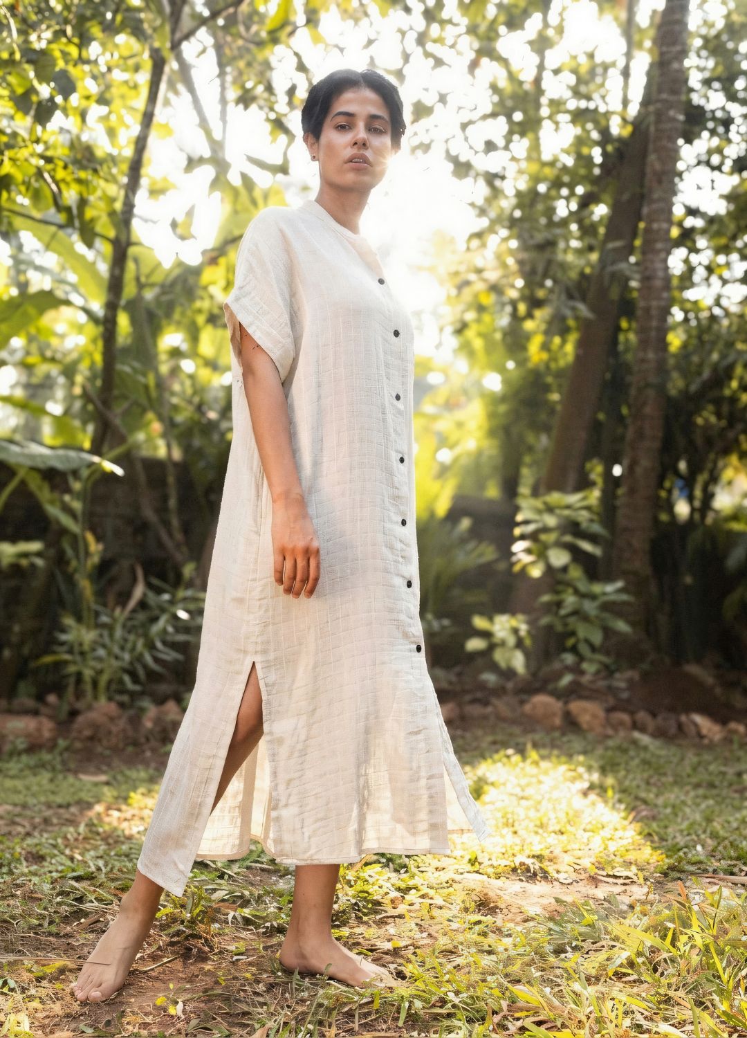 Blanc Shirt Kaftan