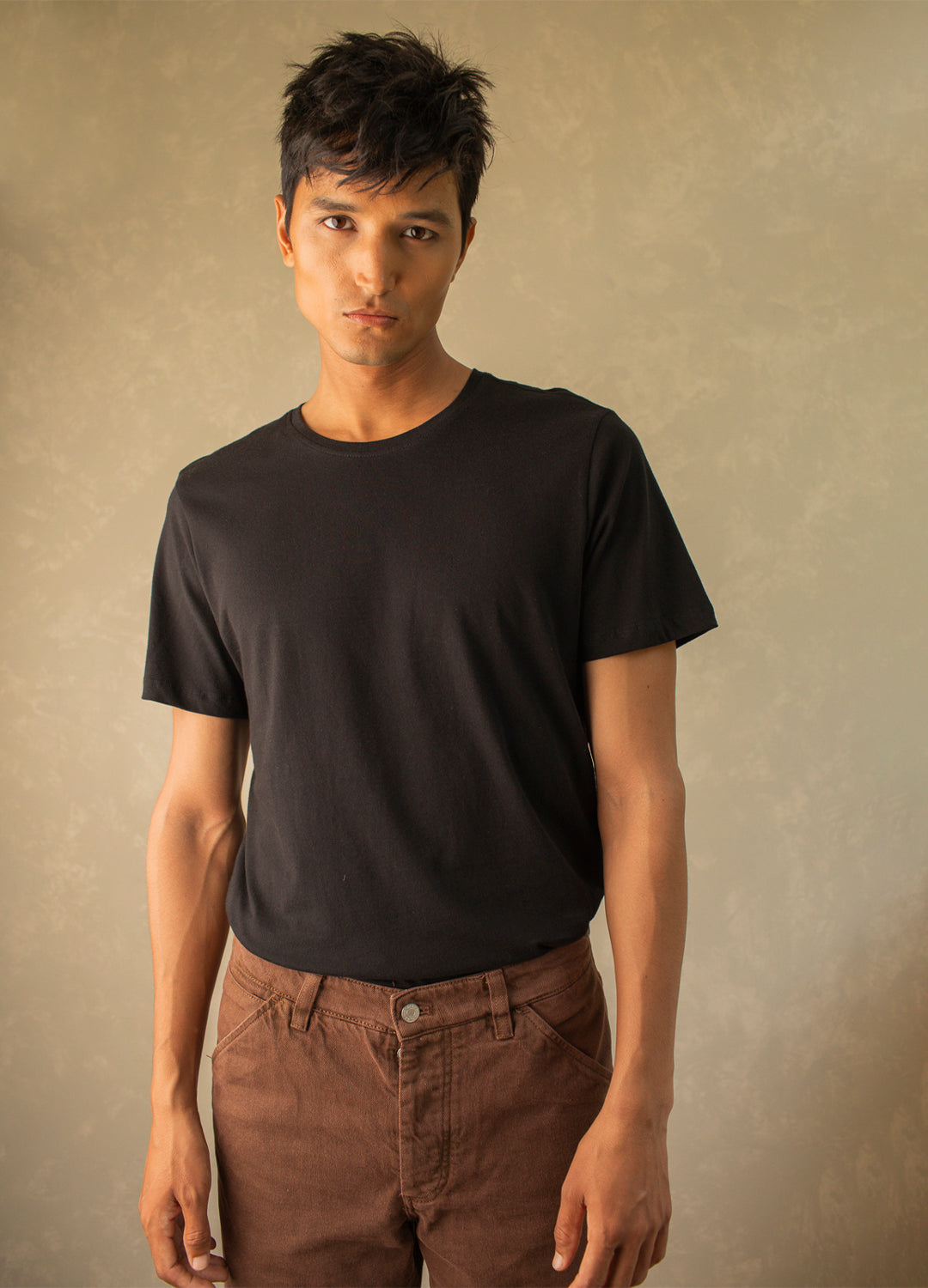 Noir Black Classic Organic Cotton T-shirt For Men Online