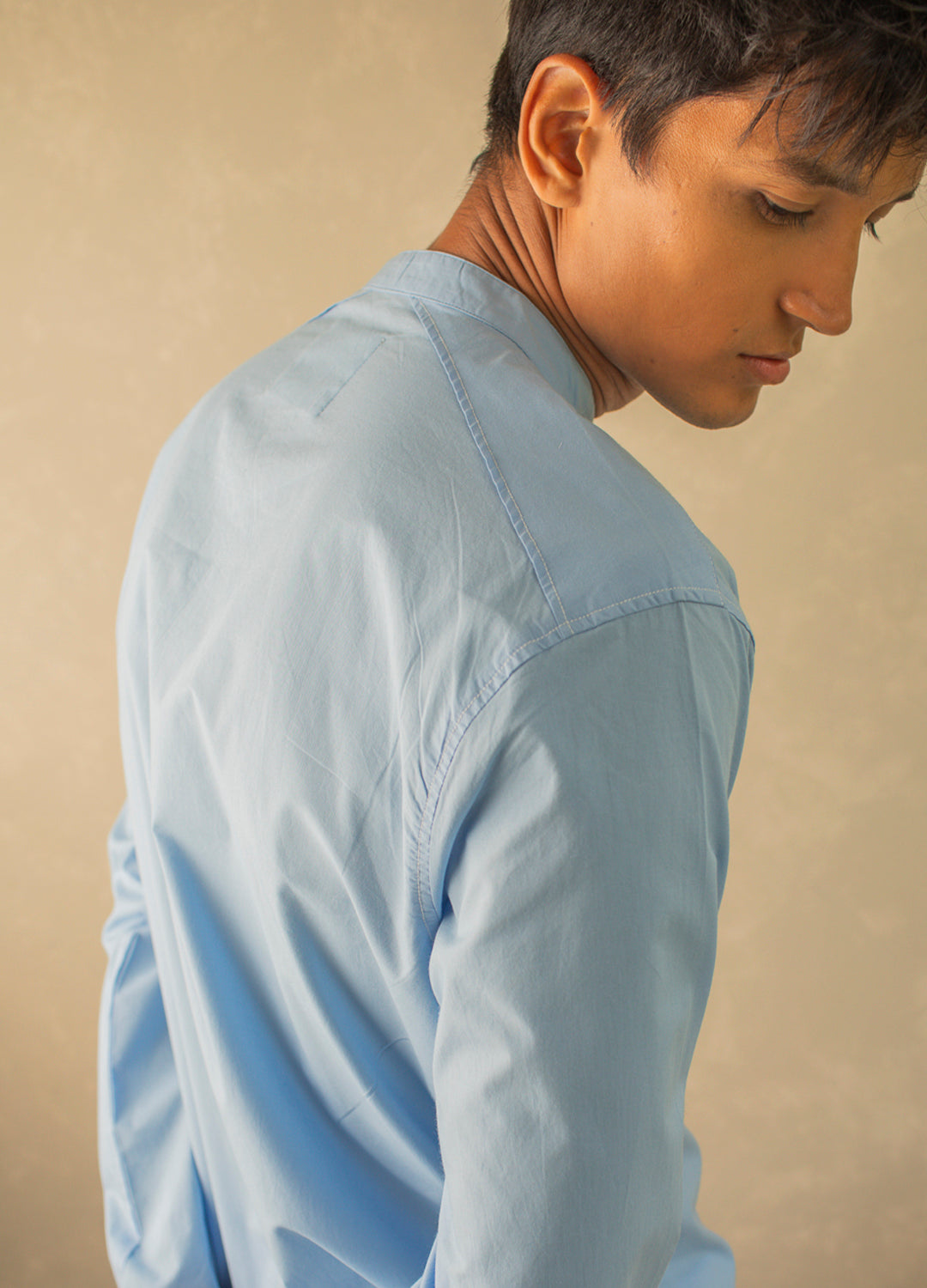 Sky Mandarin Woven Shirt