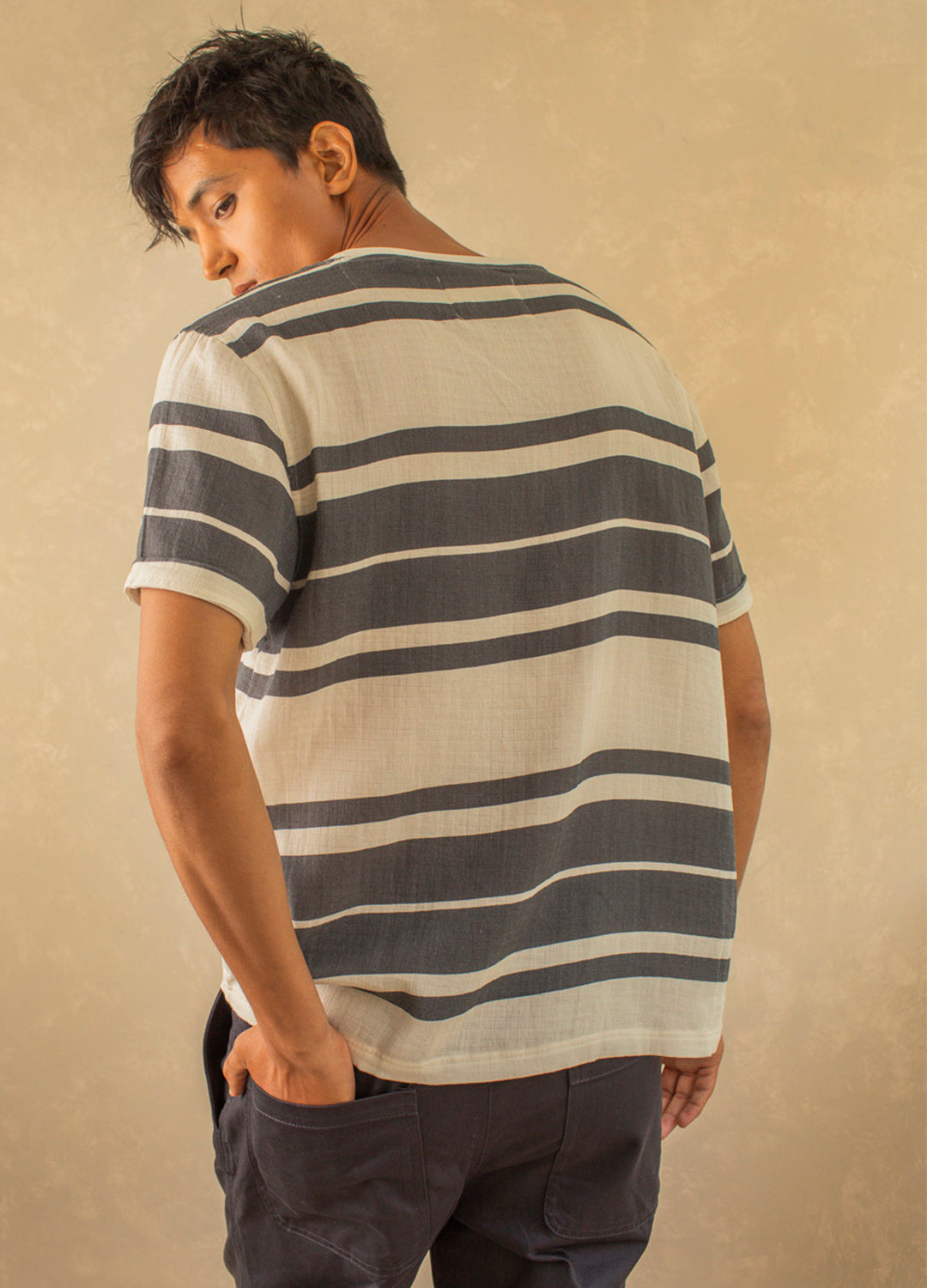 Shadow Stripe Muslin Tee
