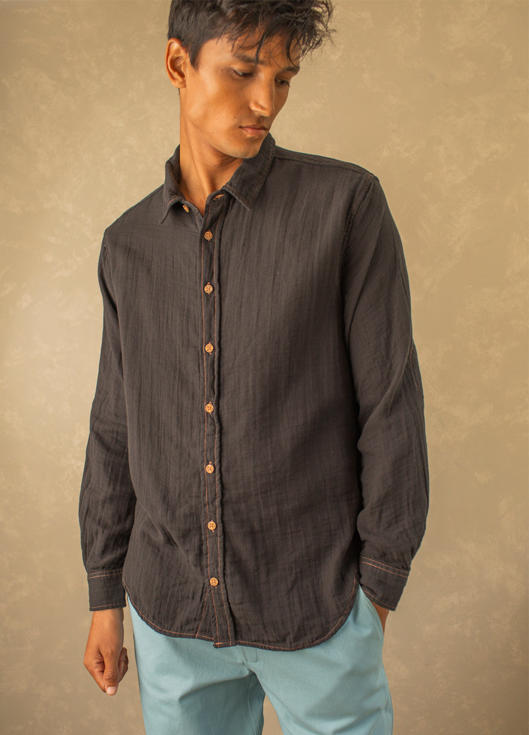 Black Airy Muslin Shirt