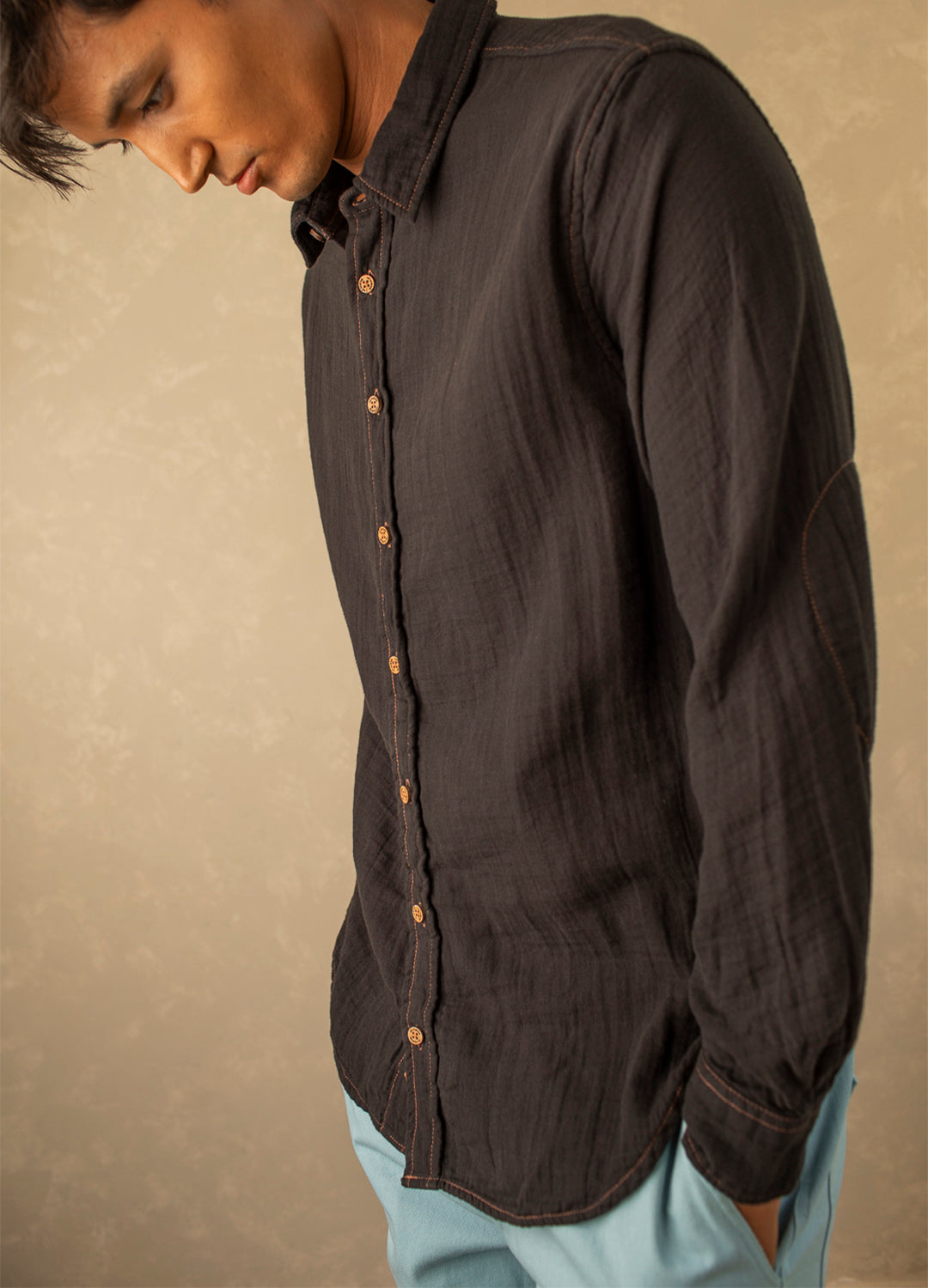 Black Airy Muslin Shirt