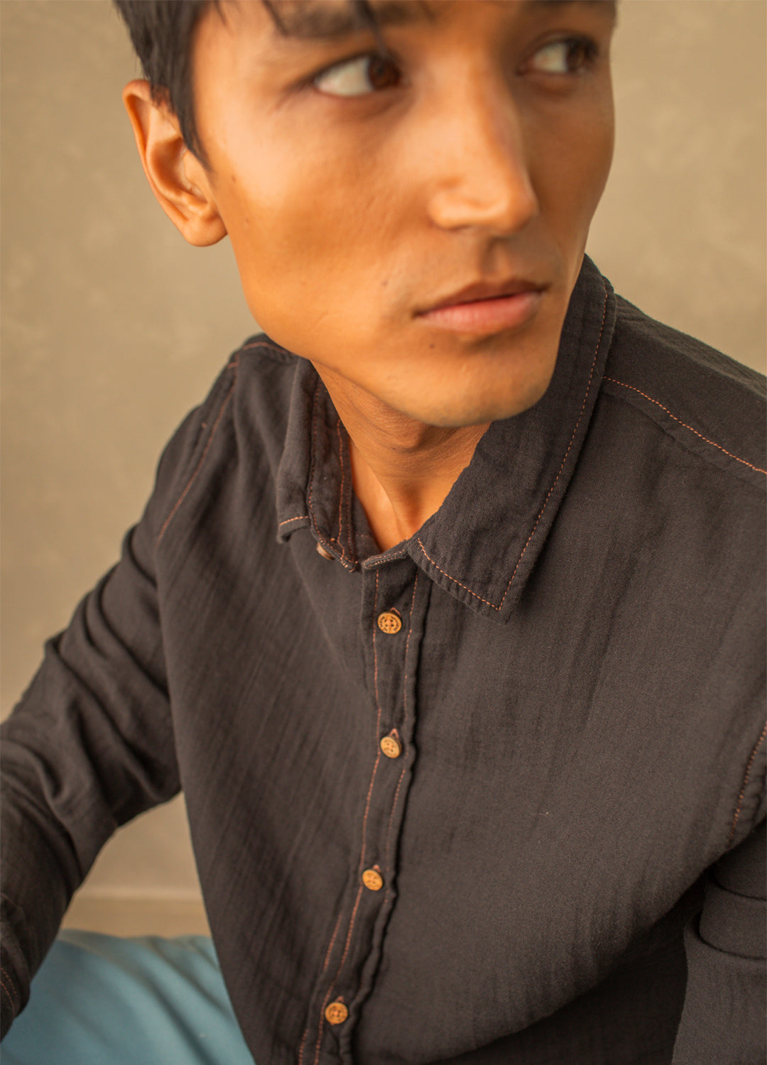 Black Airy Muslin Shirt