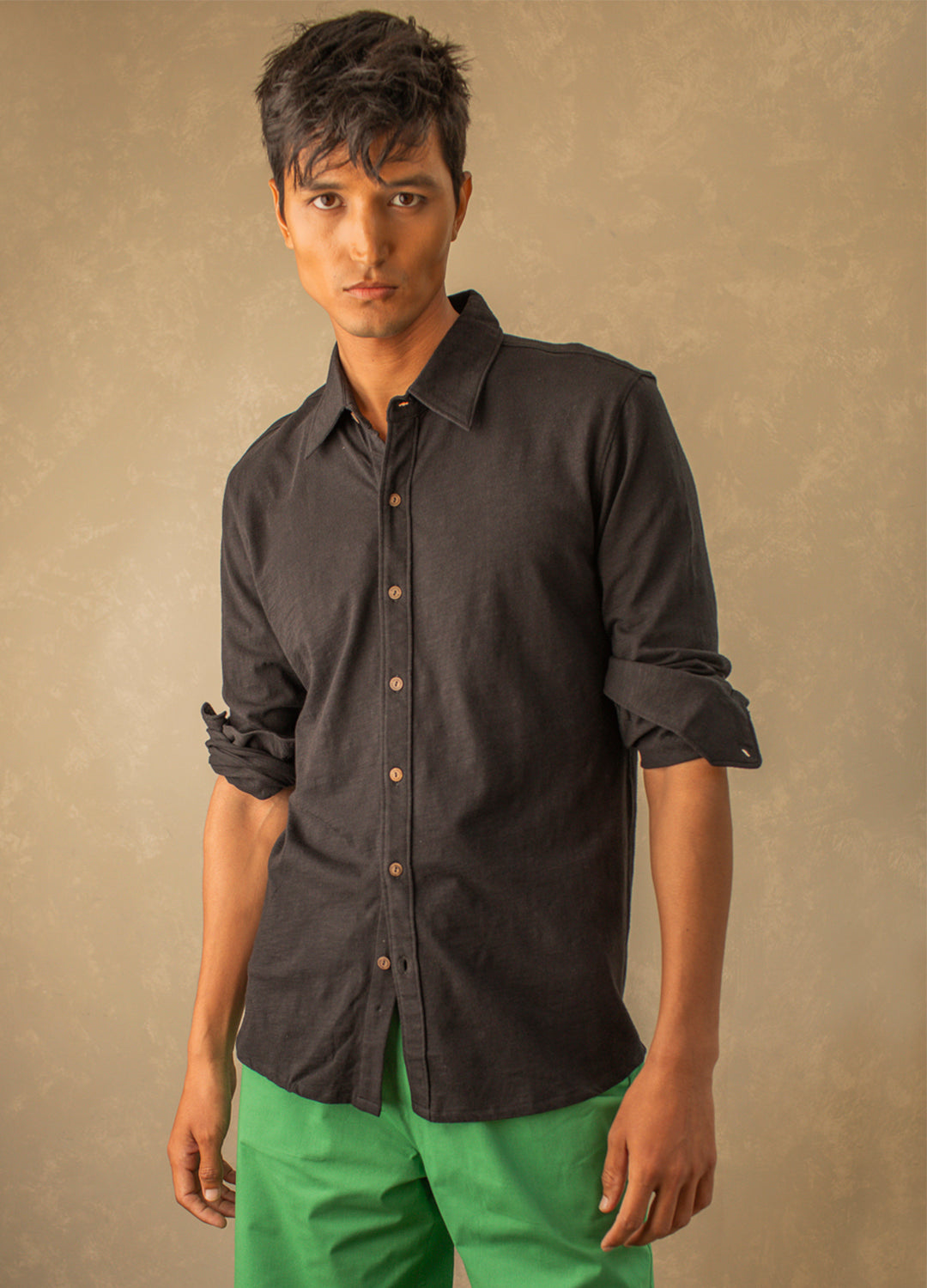 Black Classic Slub Shirt