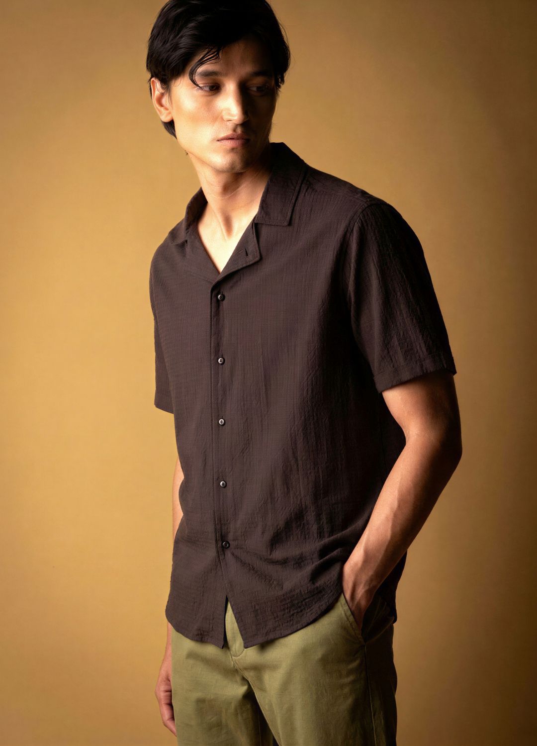 The Noir-Olive Cotton Co-Ord Set For Men Online