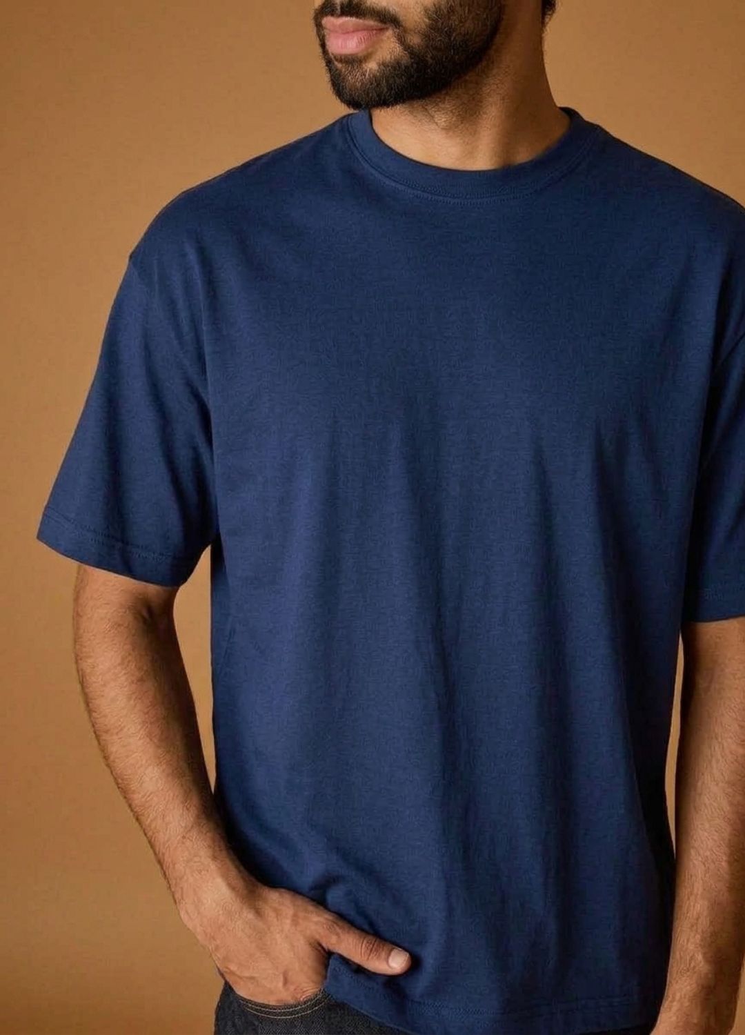 Navy Drop-Shoulder Tee