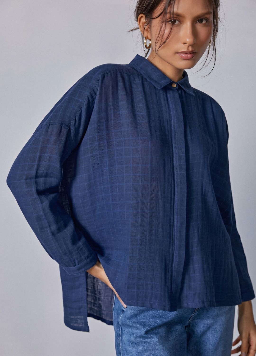 Midnight Side-Slit Shirt