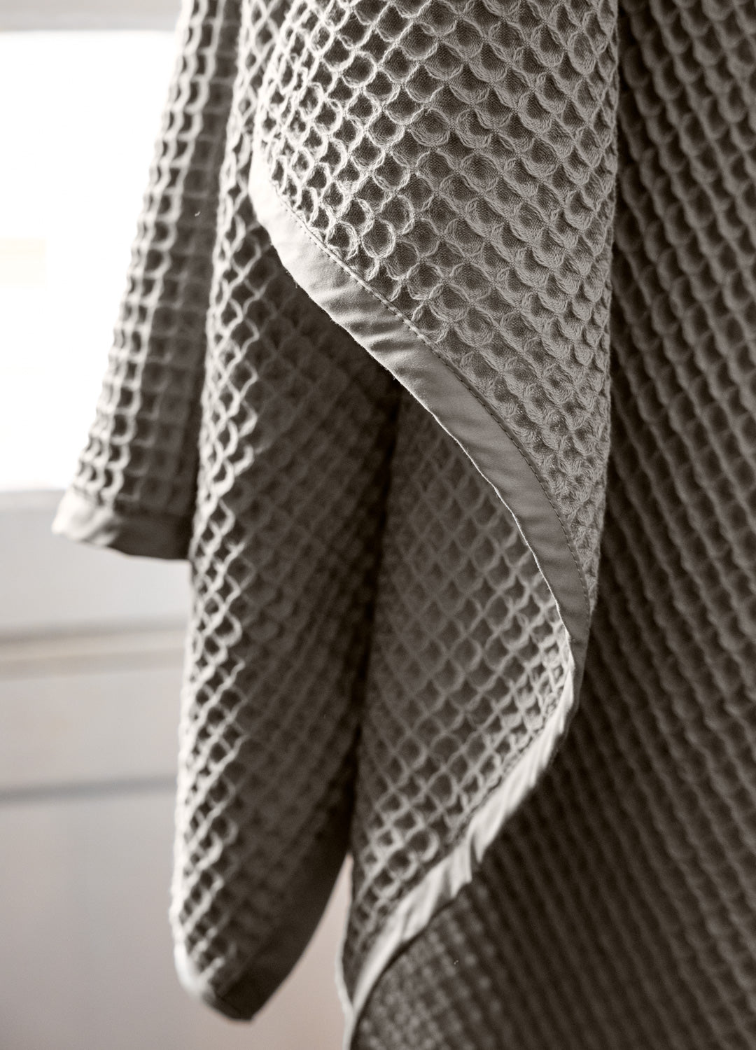 Granite Grey Organic Cotton Waffle Bath Towel Online