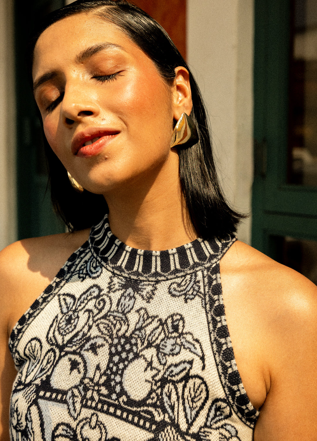 Azul Blue Knit Halter Mini