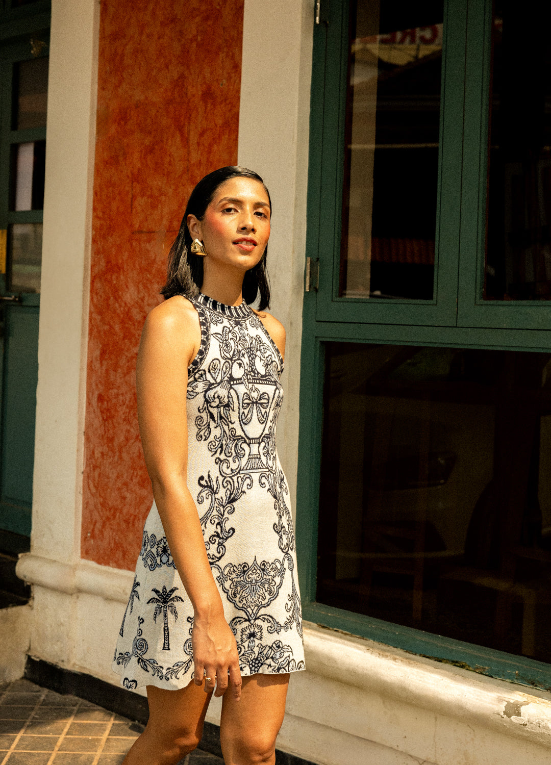 Azul Blue Knit Halter Mini