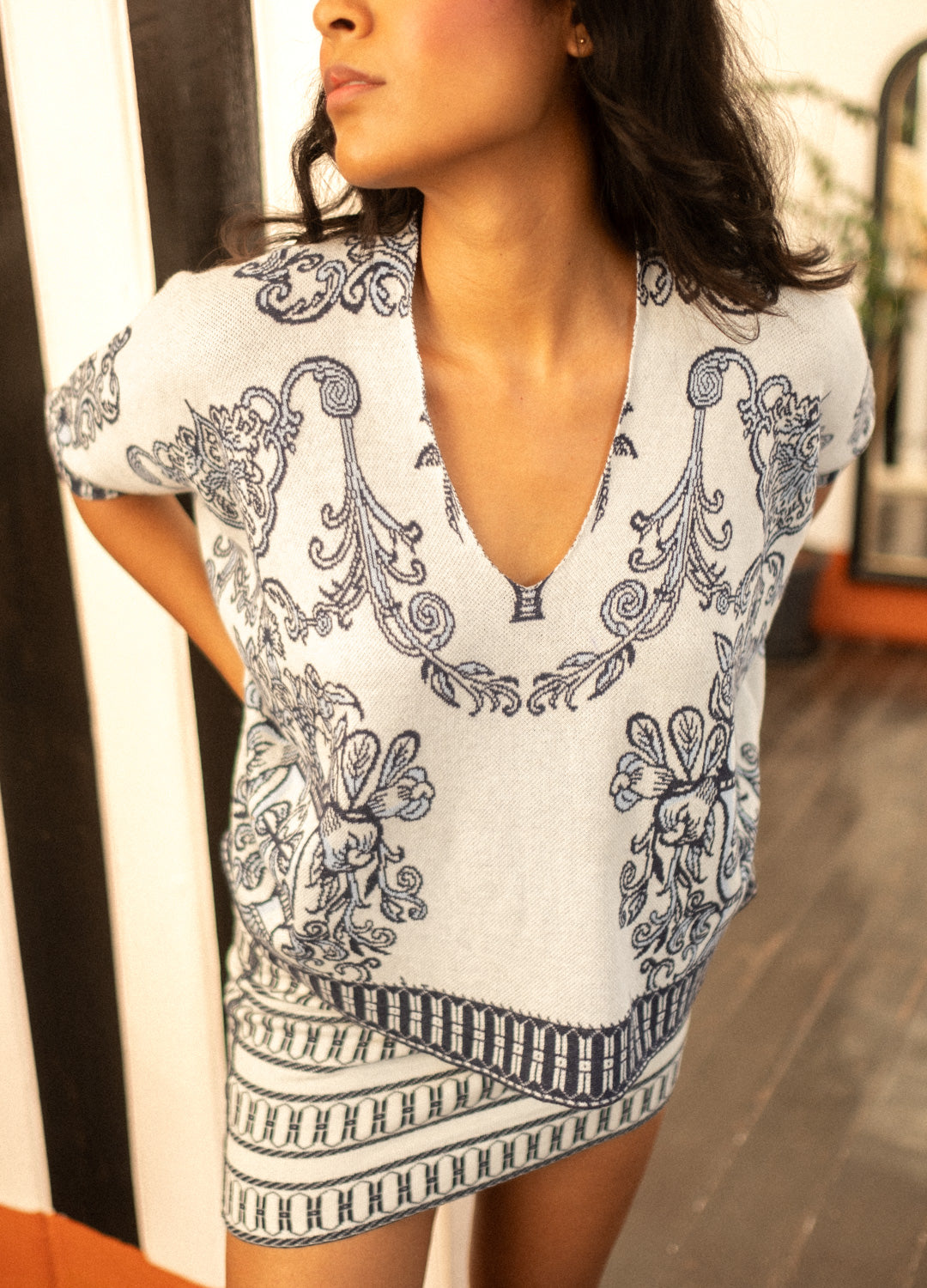 The Azul Co-ord With Knit Top Set