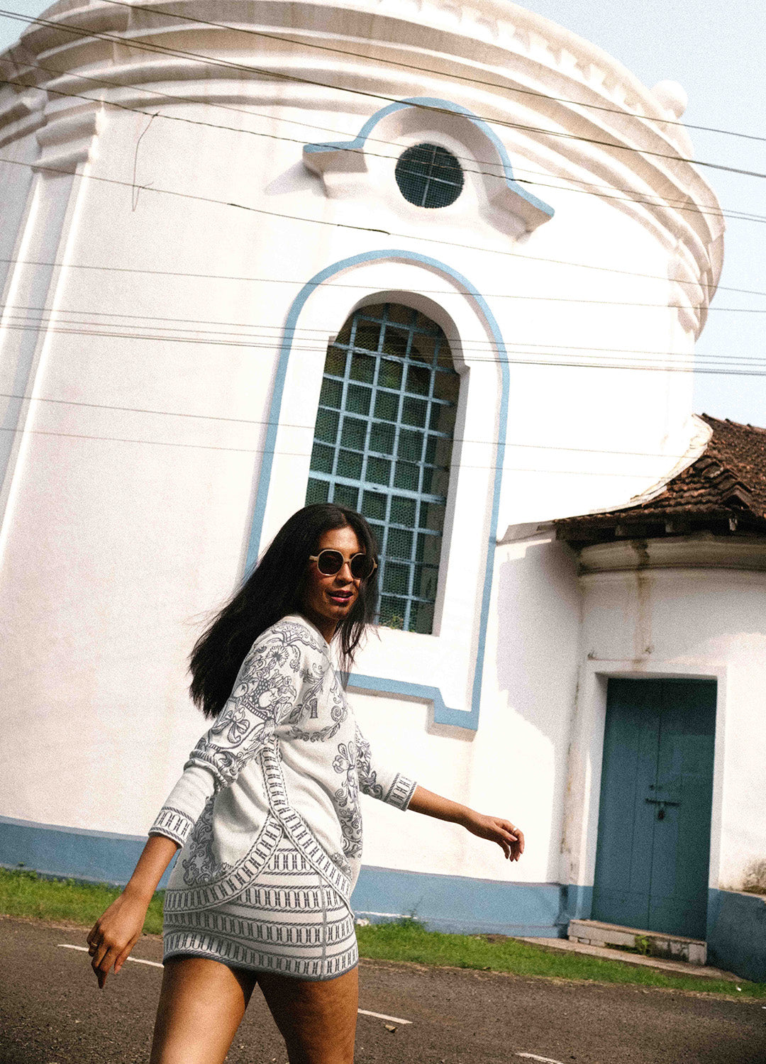 Azul Blue Hem-Overlap Jumper