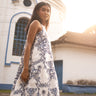 Azul Blue Organic Cotton Tiered Dress For Women Online