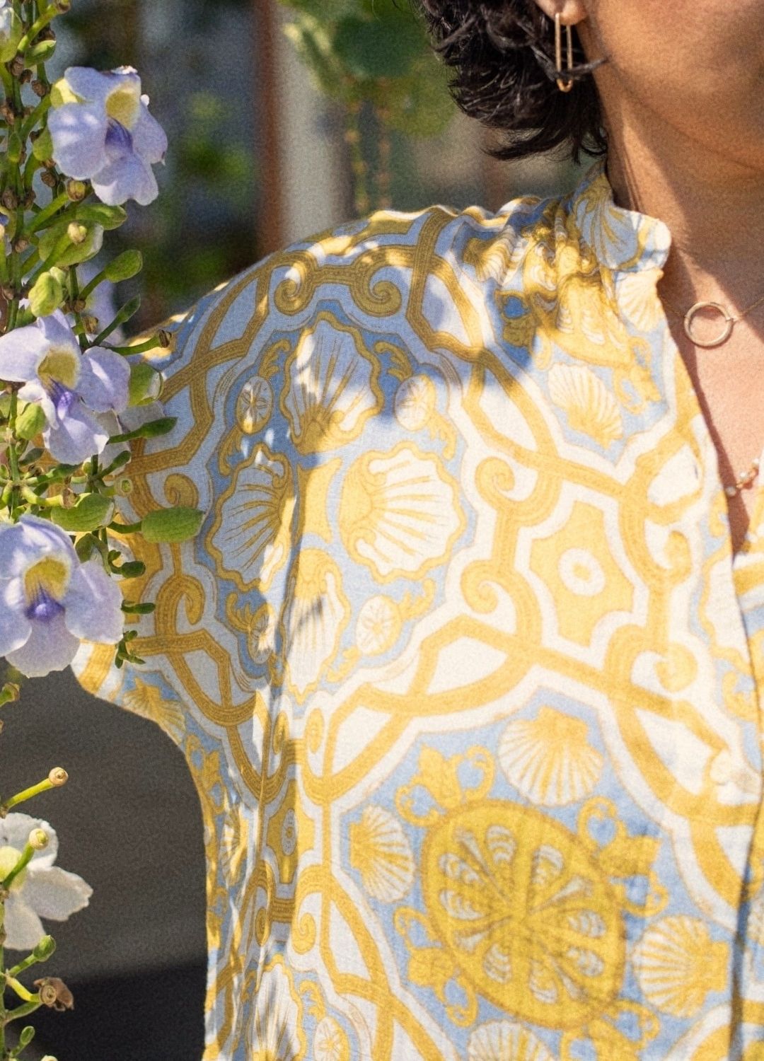 Azul Shell Shirt Kaftan, organic cotton muslin kaftan, relaxed fit, sustainable fashion