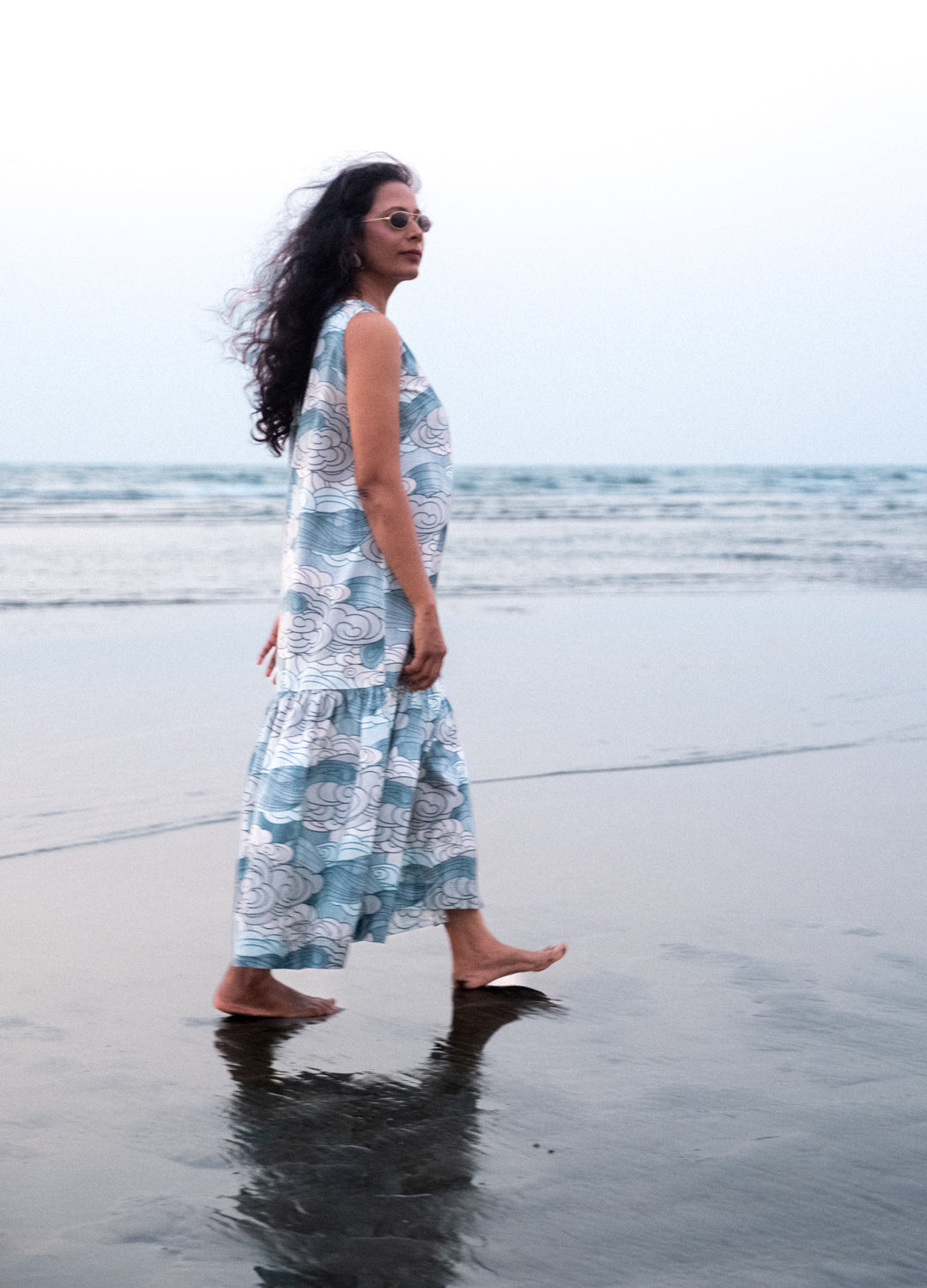 Azure Celeste Flounce Dress