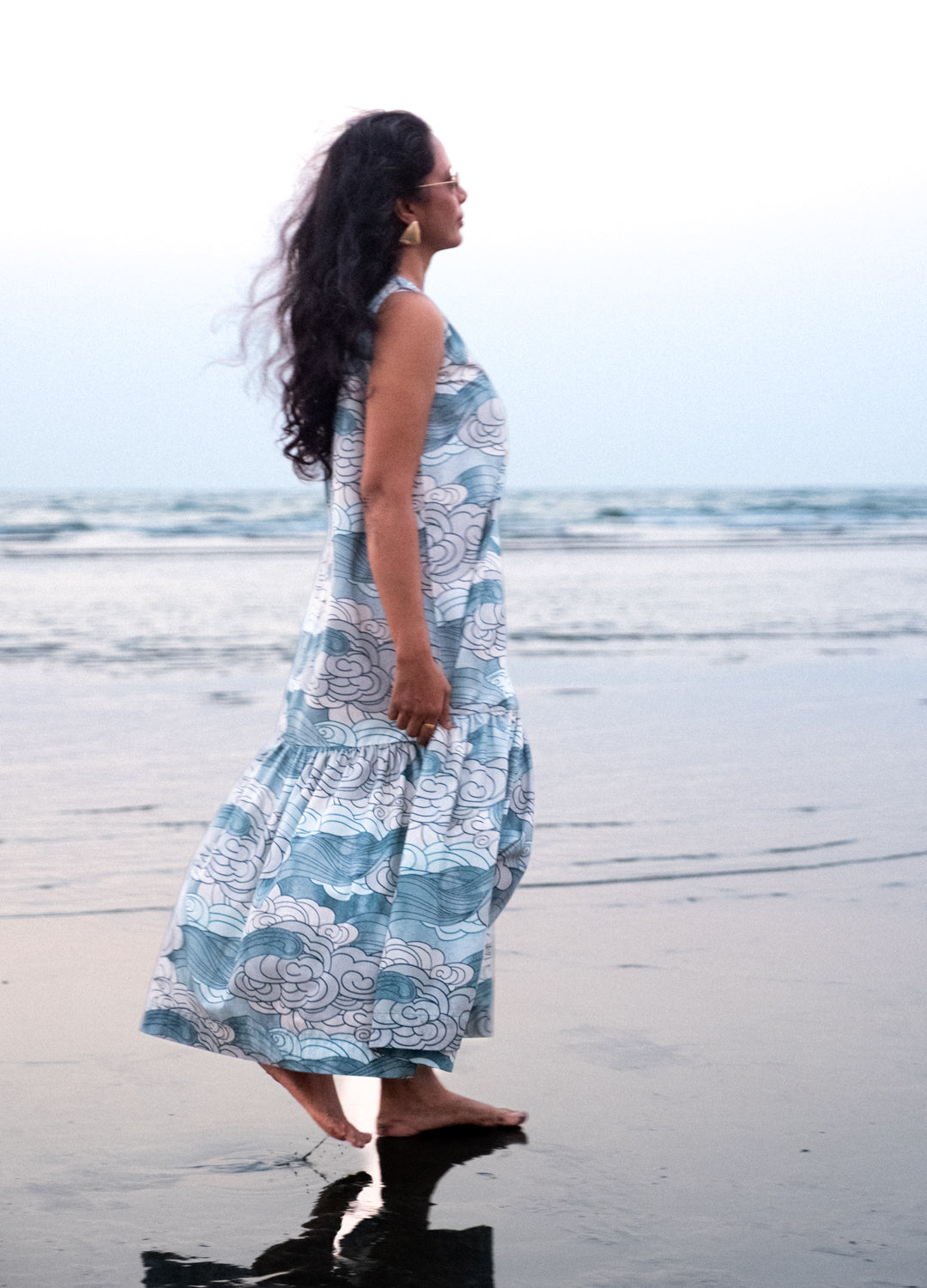 Azure Celeste Flounce Dress