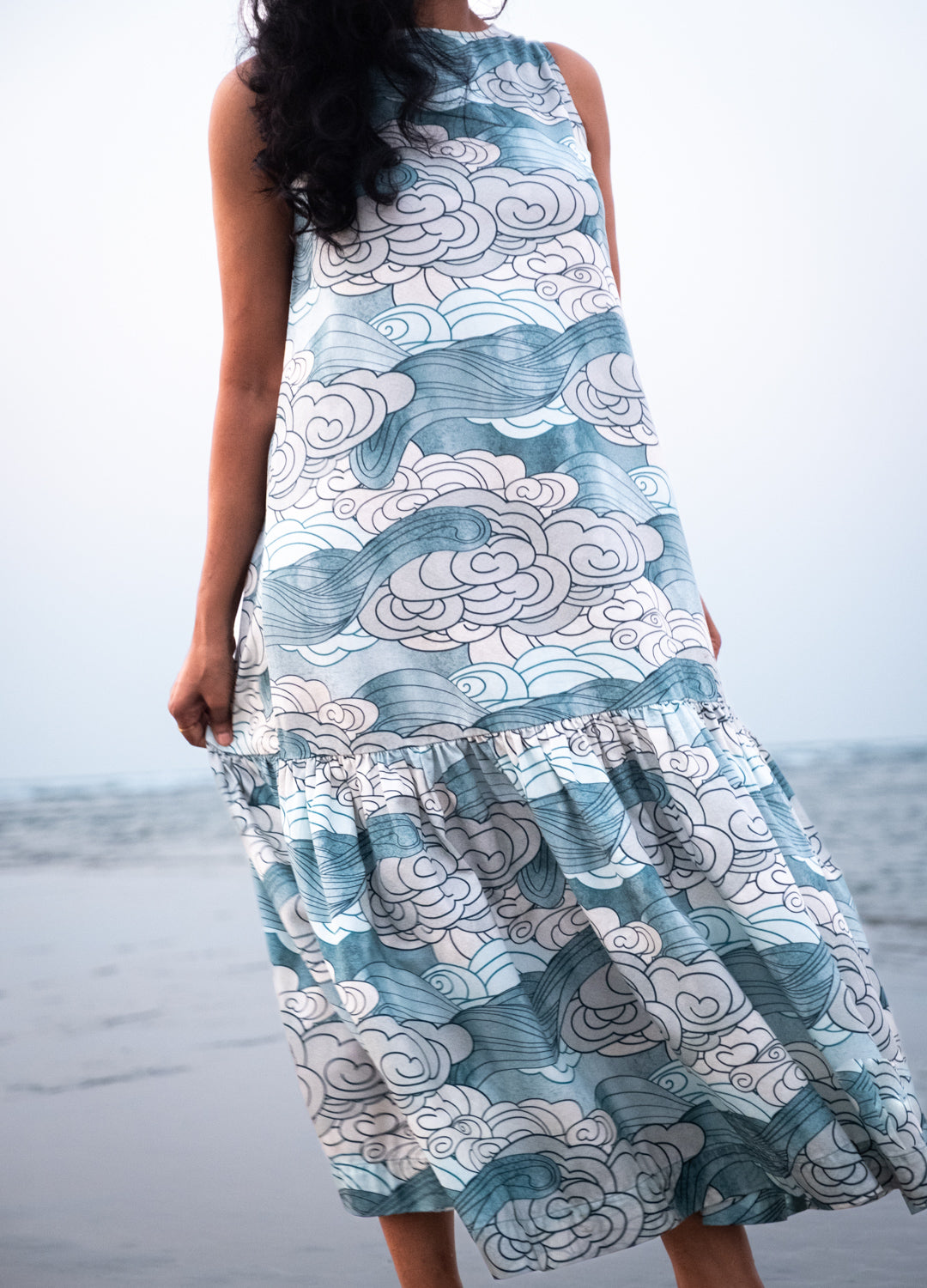 Azure Celeste Flounce Dress