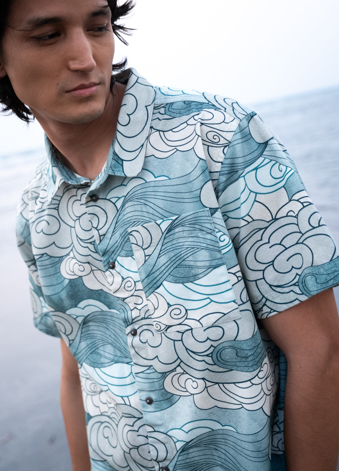 Azure Celeste Half-Sleeve Shirt