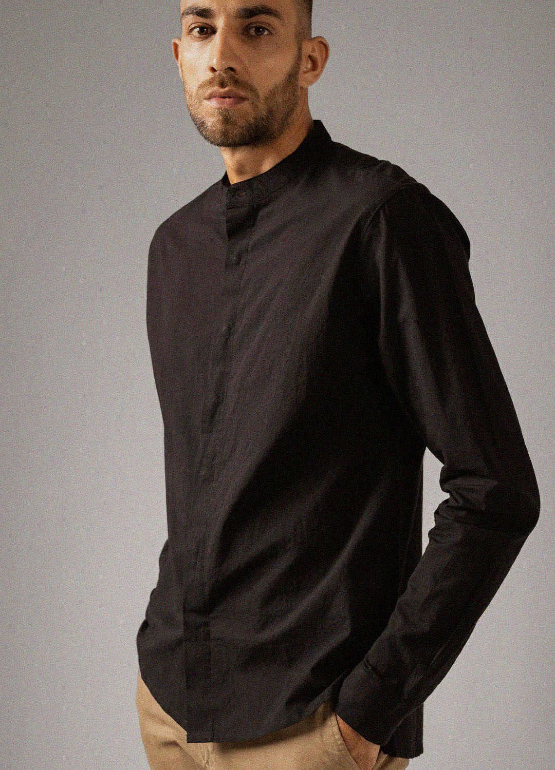 Black Mandarin Shirt