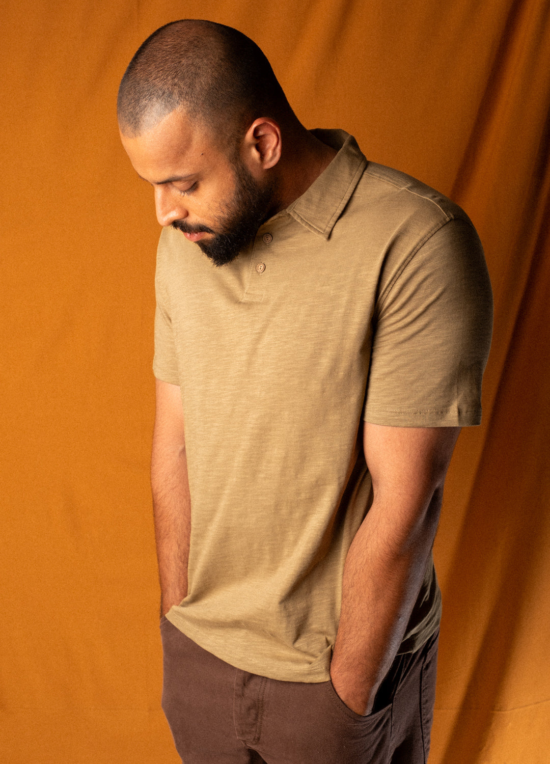 Caramel Slub Polo