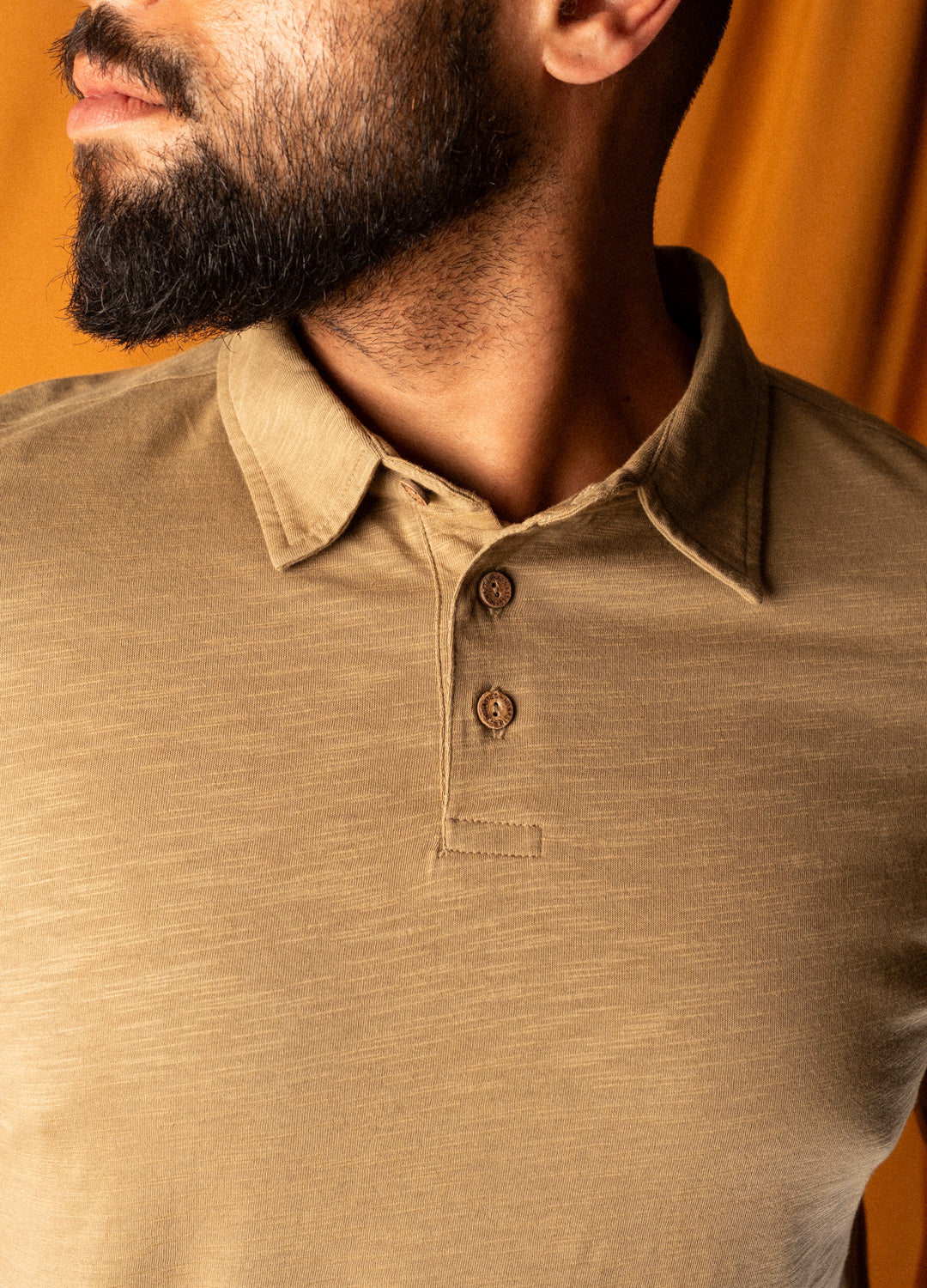 Caramel Slub Polo