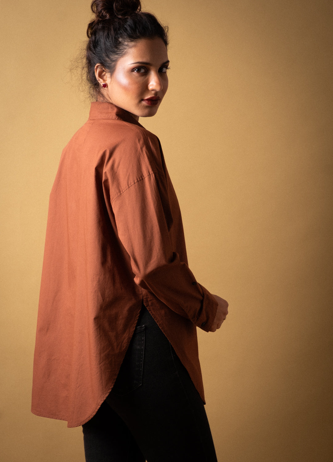 Cinnamon Pop-Over Shirt