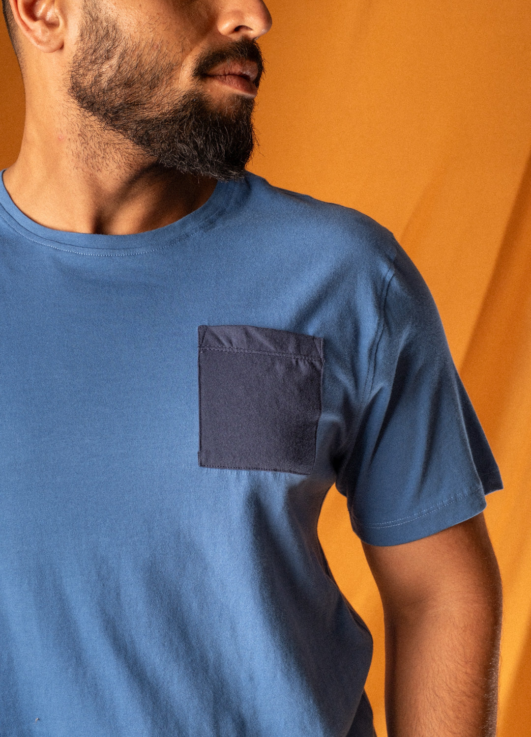 Cobalt Blue Organic Cotton Pocket T Shirt For Men Online