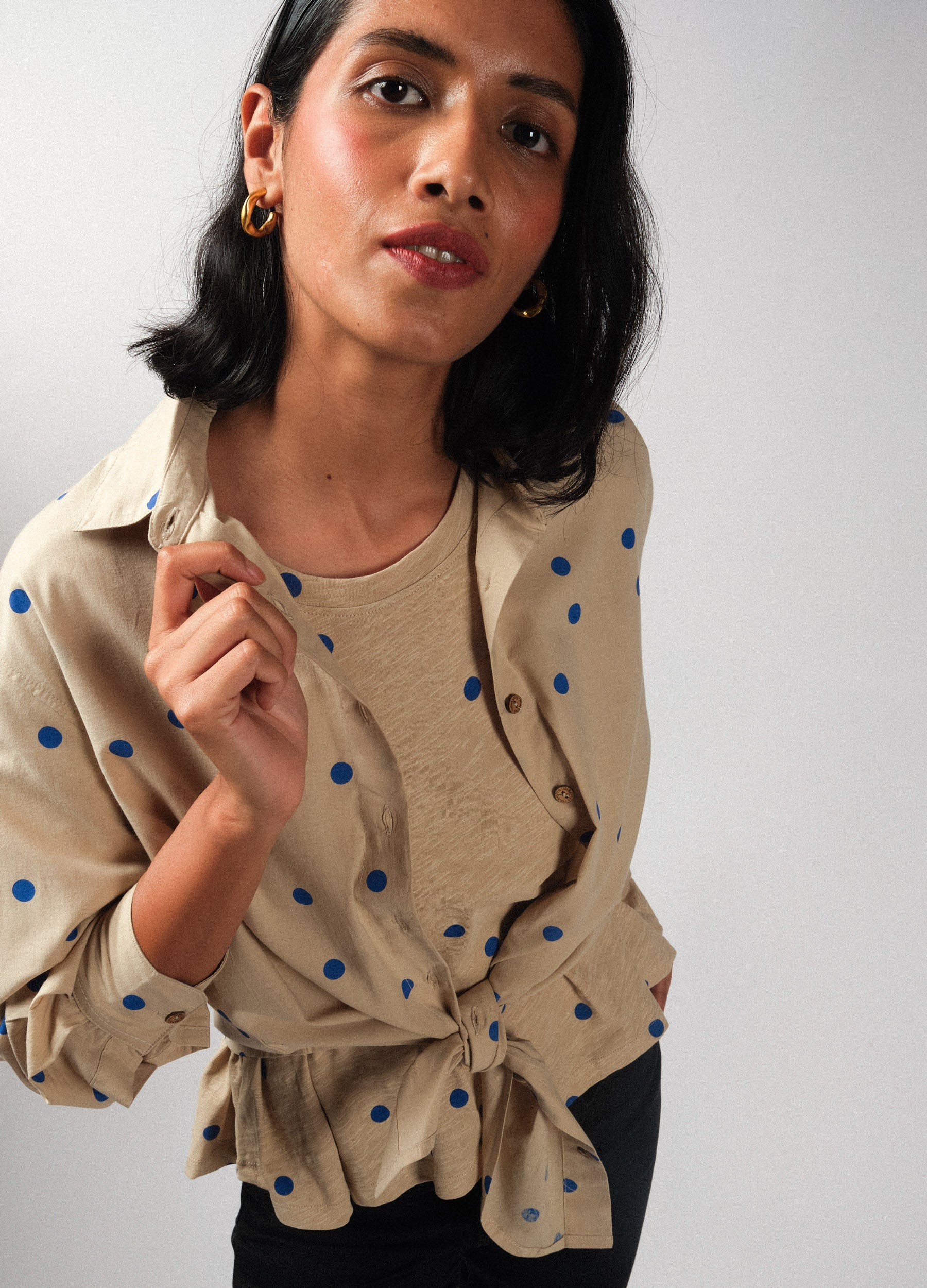 Cobalt Polka Girlfriend Shirt