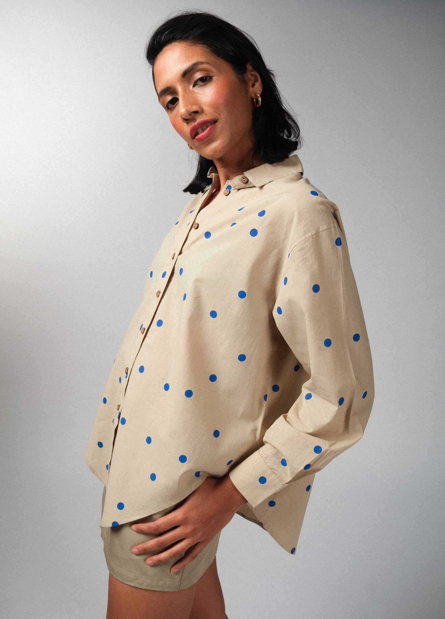 Cobalt Polka Girlfriend Shirt