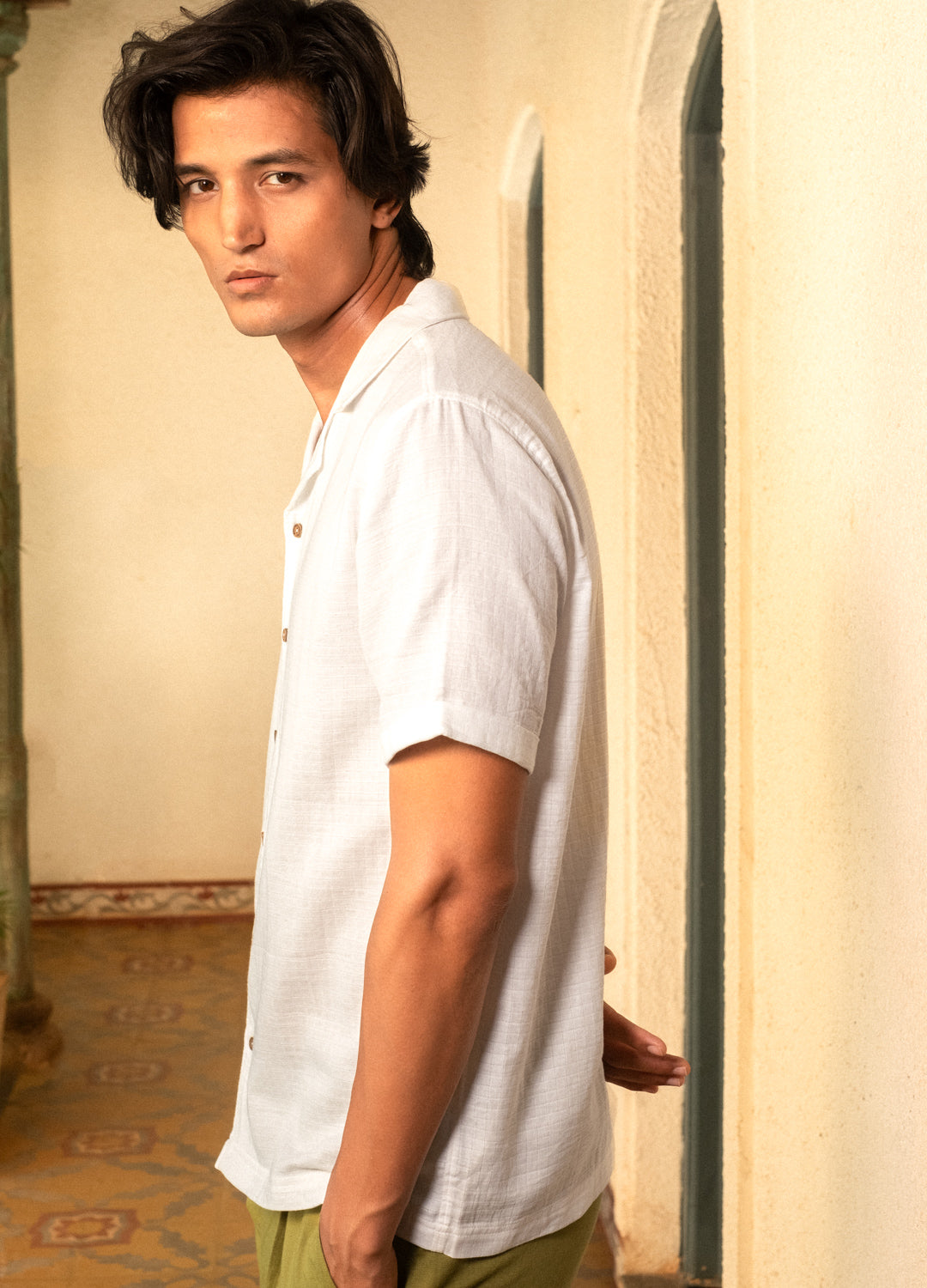 Coconut Milk Cuban Muslin Shirt