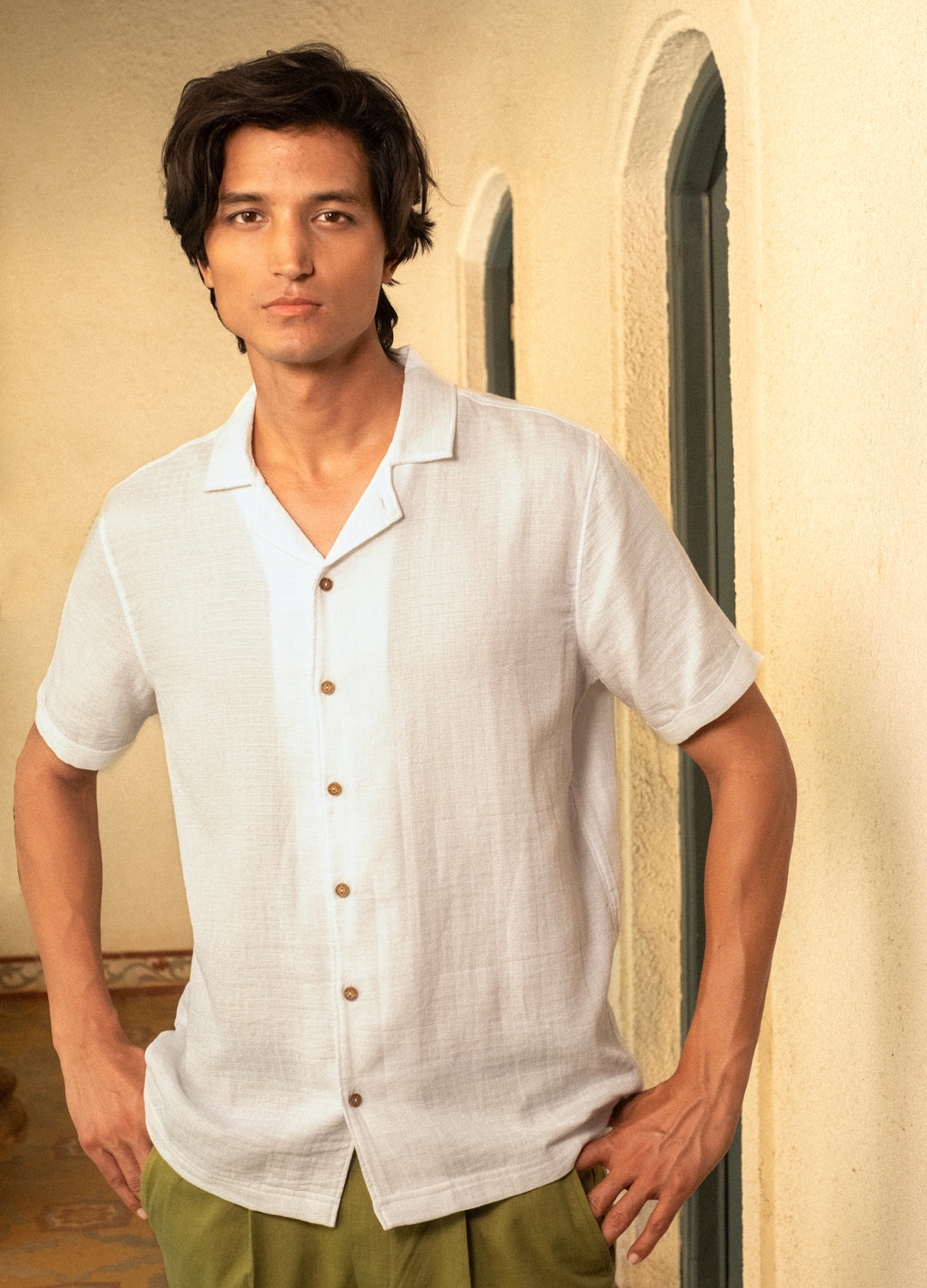 Coconut Milk Cuban Muslin Shirt
