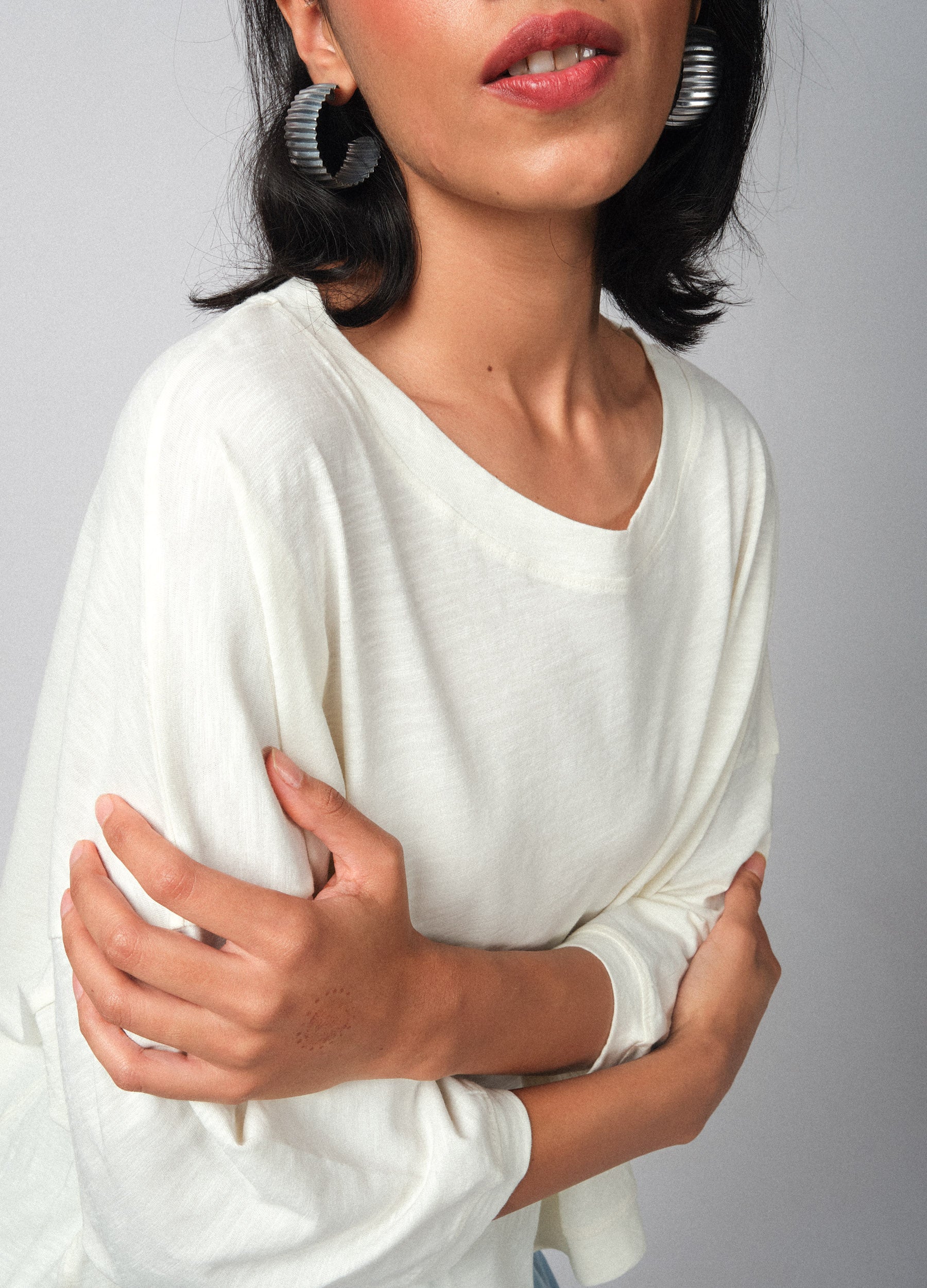 Coconut Milk White Organic Cotton Unisize Oversized Top Tshirt Online