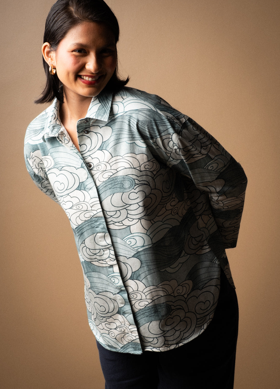 Azure Celeste Cape Shirt