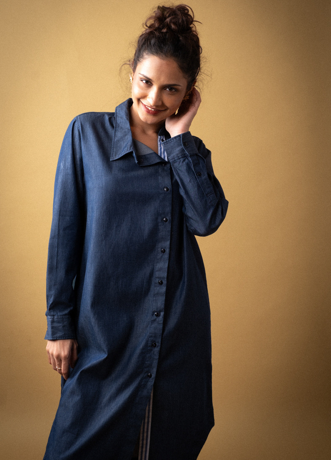 Denim Statement Shirt Dress