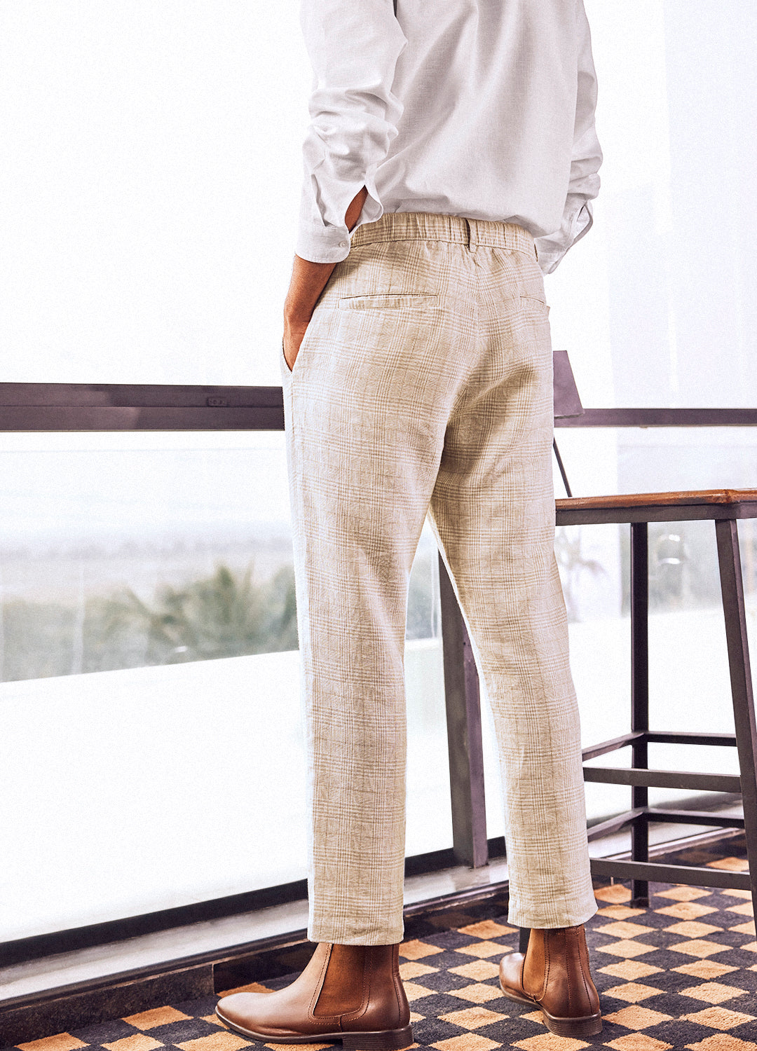 Dev Linen Pants In Beige