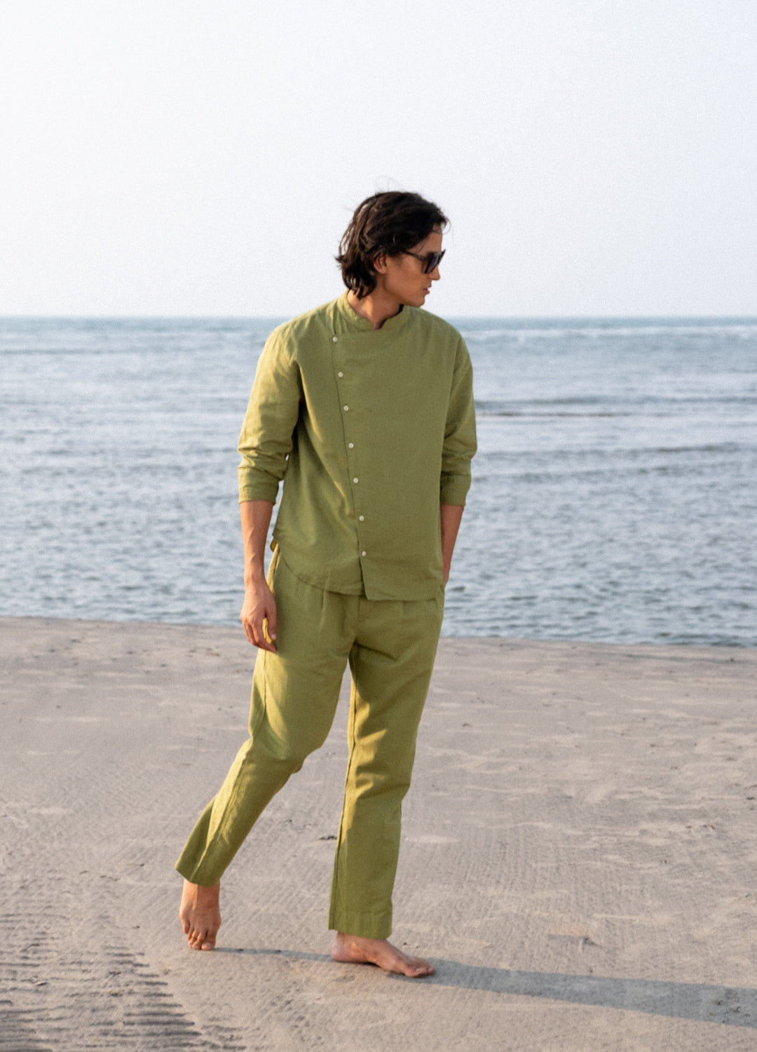 Rafi Linen Pants In Olive