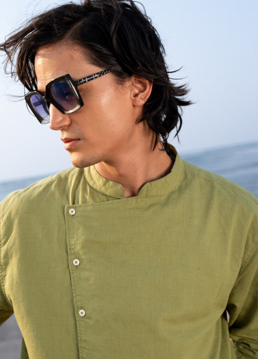 Dilip Linen Shirt In Olive