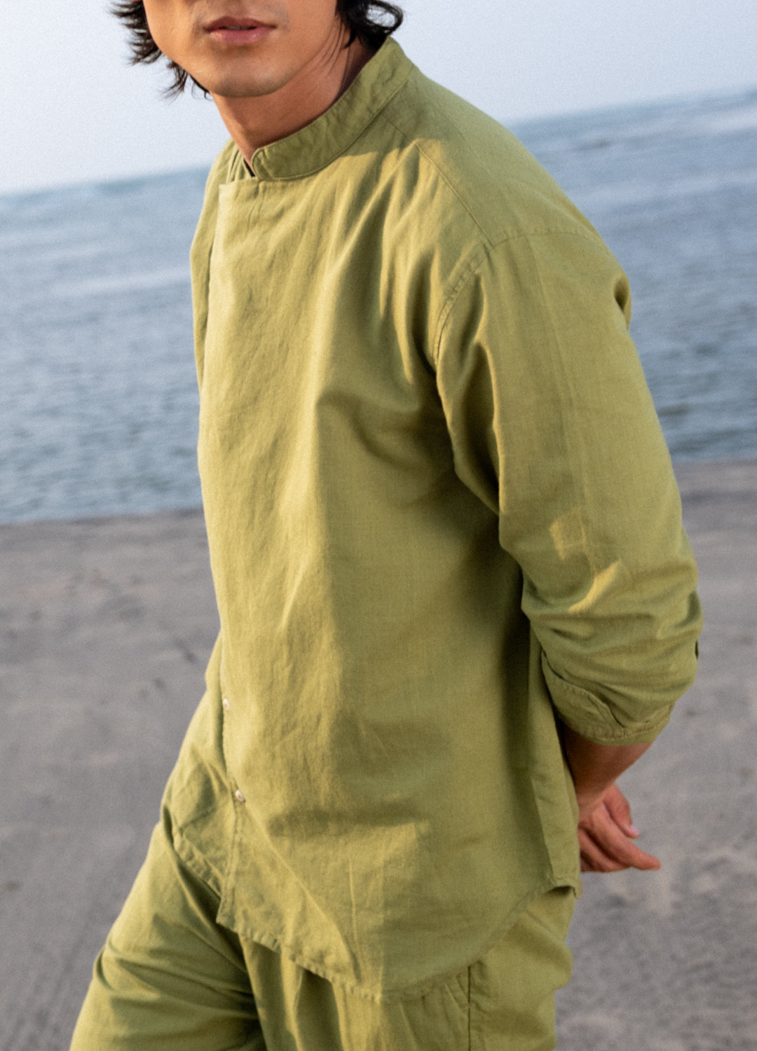 Dilip Linen Shirt In Olive