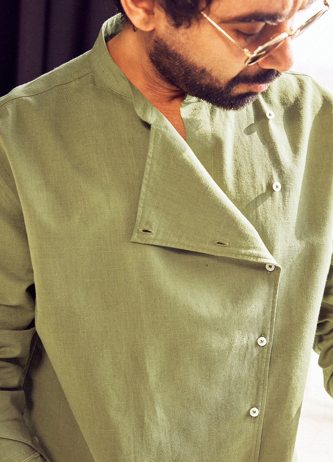 Dilip Linen Shirt In Olive