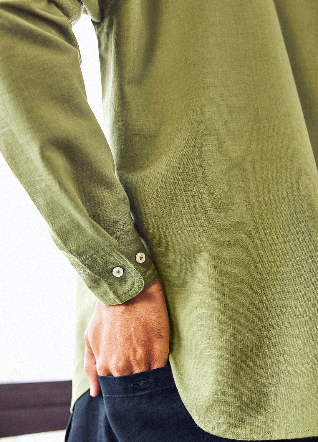 Dilip Linen Shirt In Olive