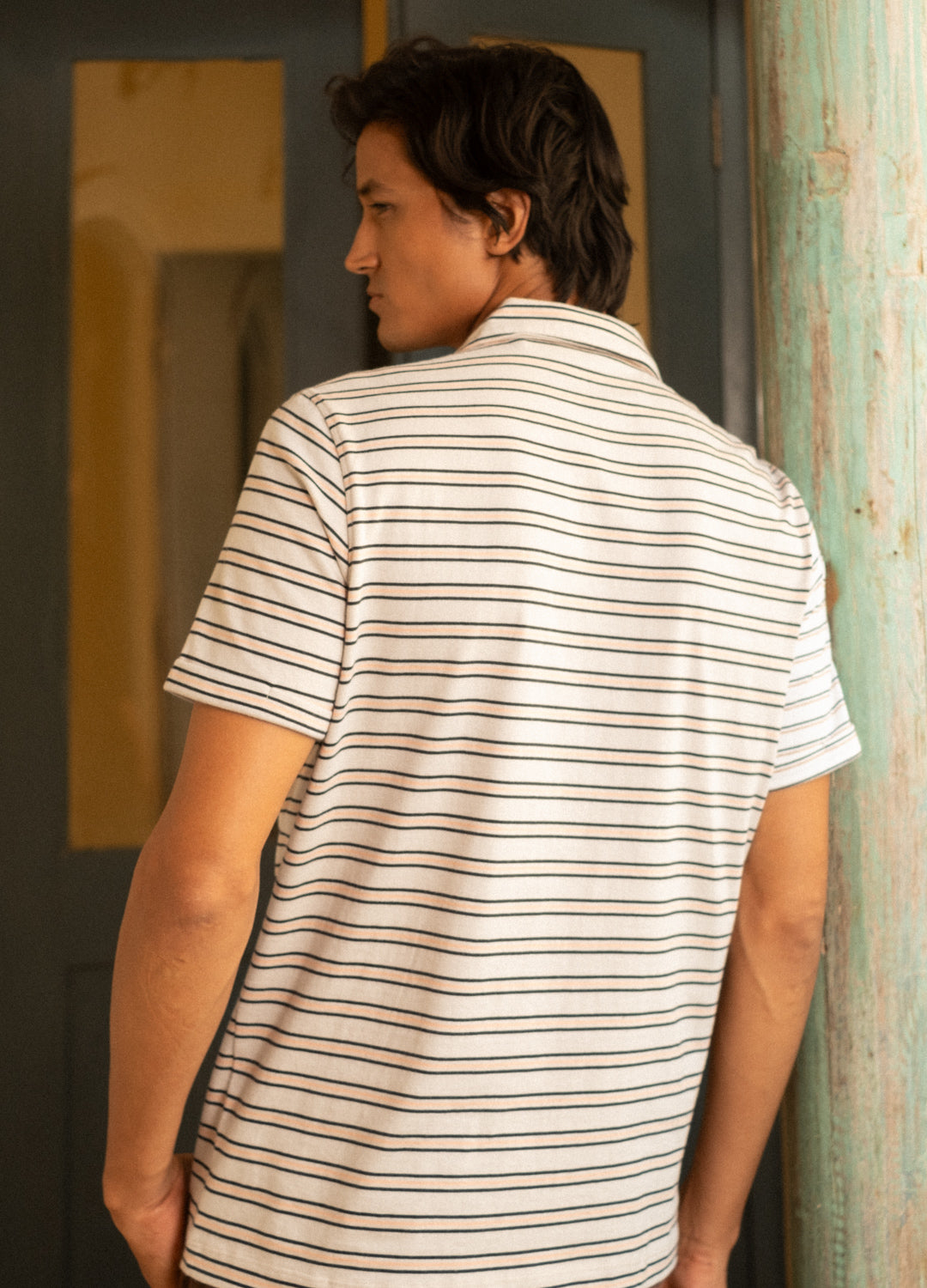 Dual Stripe Cuban Jersey Shirt