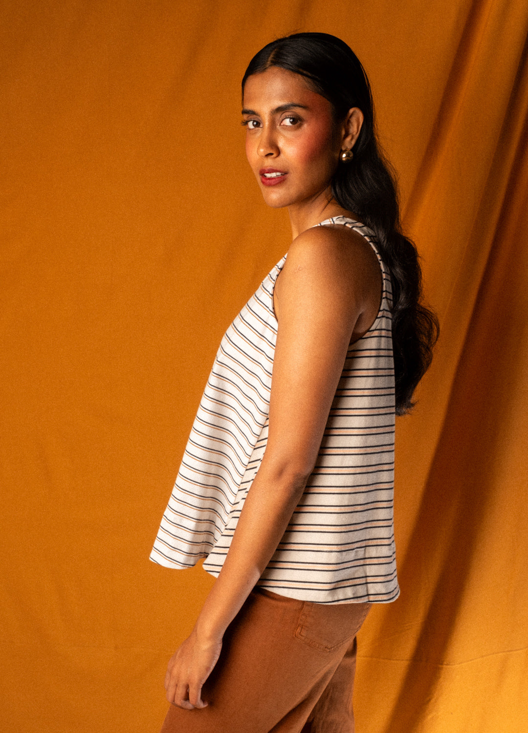 Dual Stripe Flared Tank