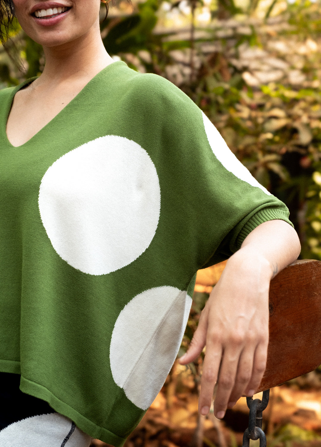 Emerald Polka Knit Top