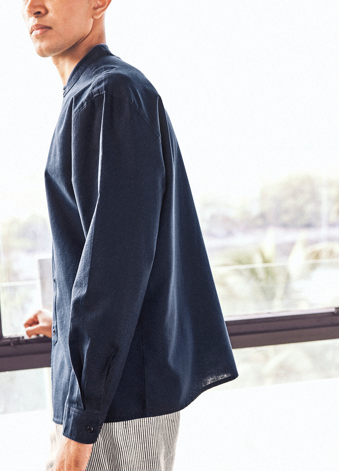 Feroz Linen Shirt In Navy