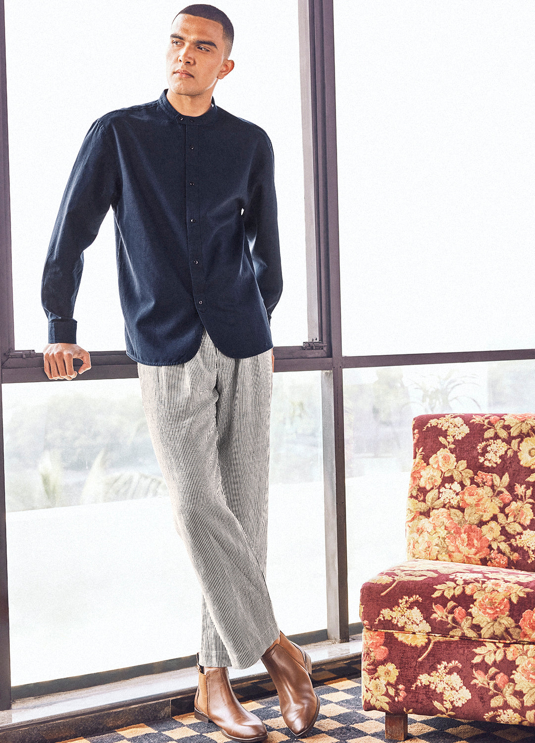 The Feroz-Kapoor Men Linen Pants and Shirt Set Online