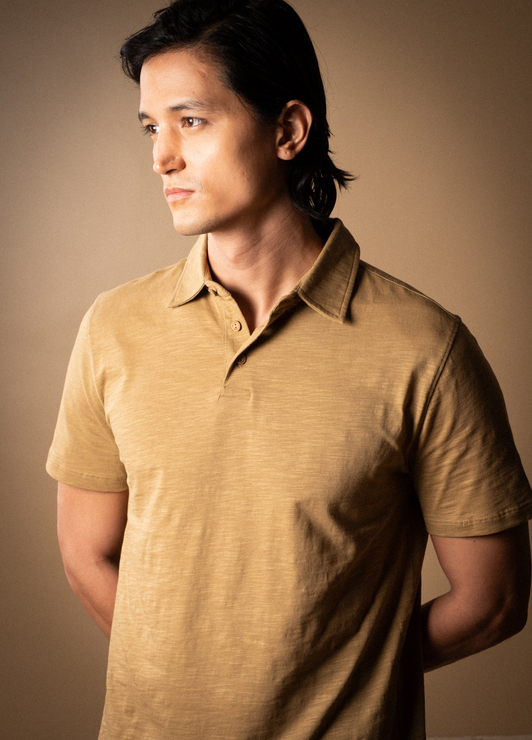 Caramel Slub Polo
