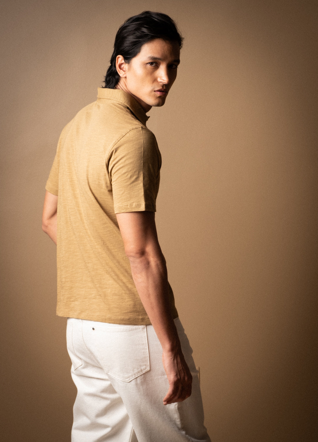 Caramel Slub Polo