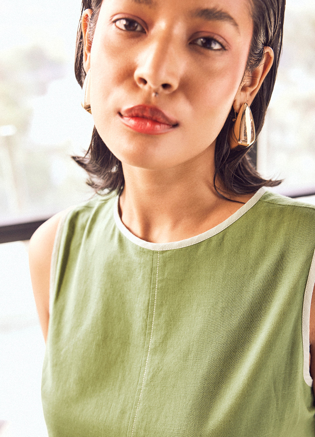 Helen Olive Cotton Linen Jumpsuit For Women Online