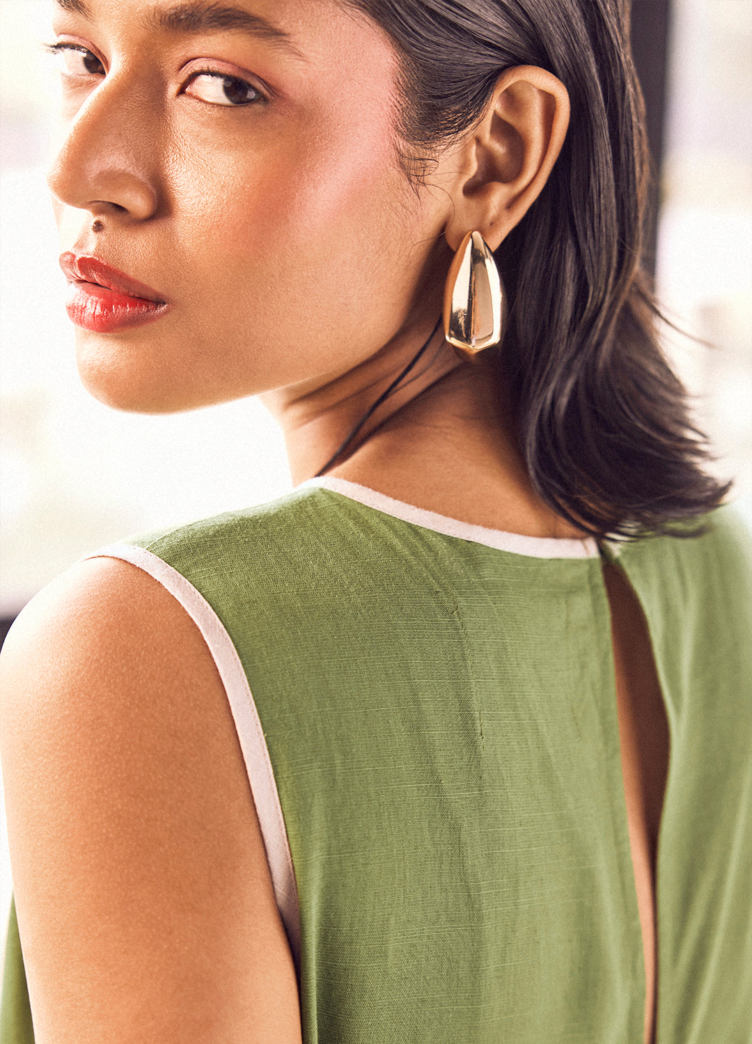 Helen Olive Cotton Linen Jumpsuit For Women Online